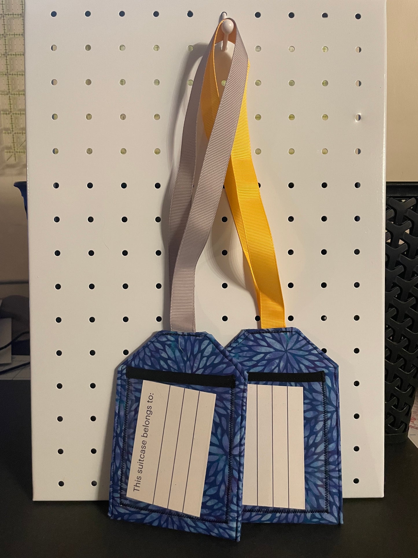 Blue Floral Luggage Tag 3