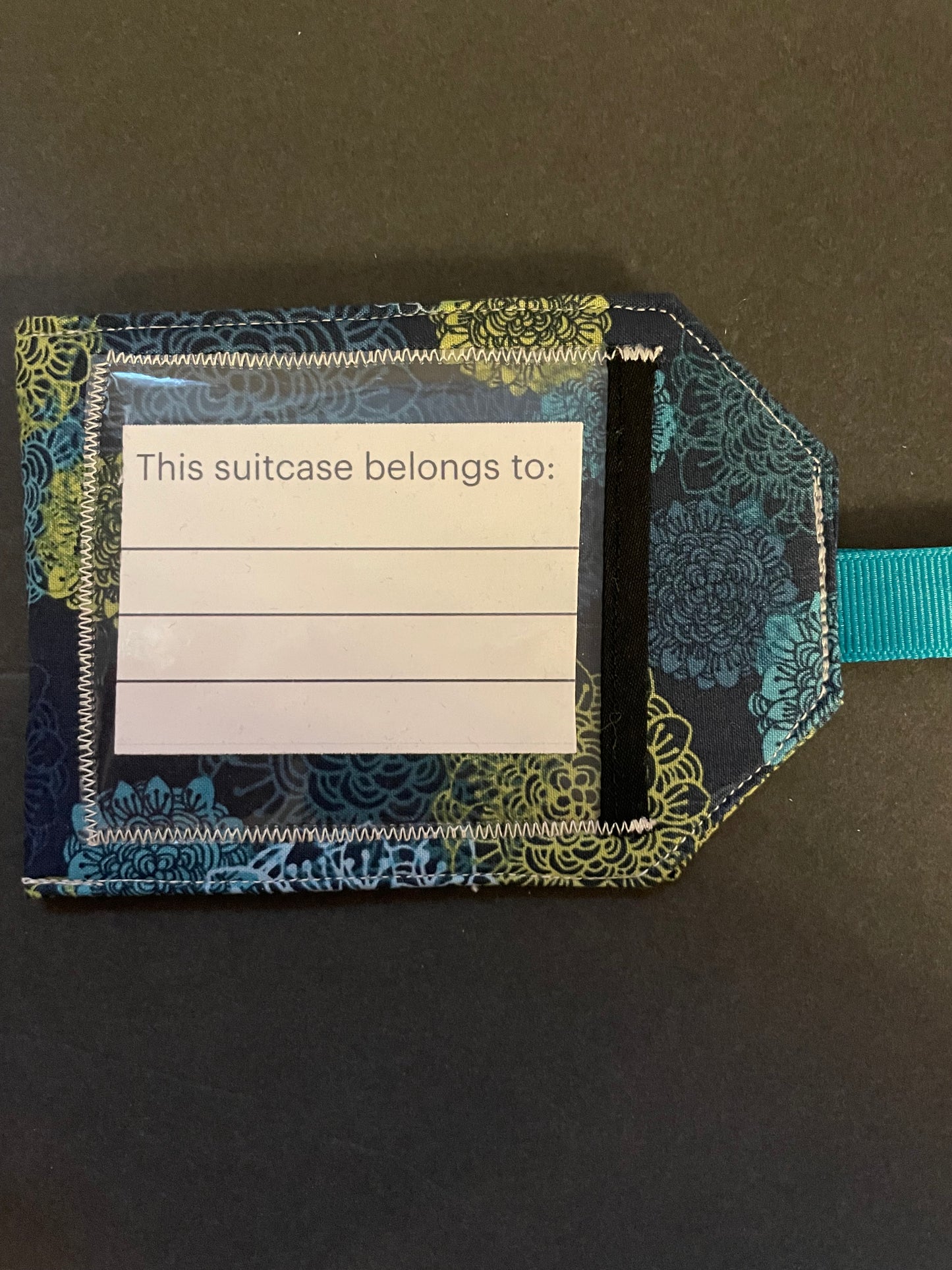 Blue Floral Luggage Tag - 2