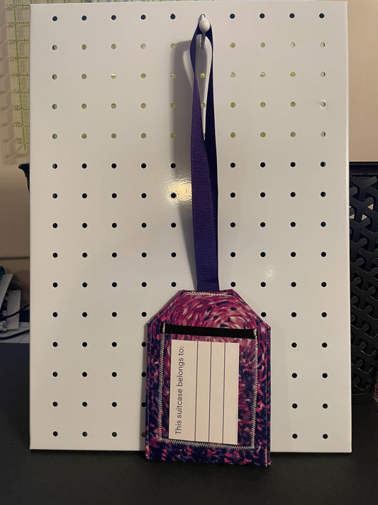 Purple Swirl Luggage Tag