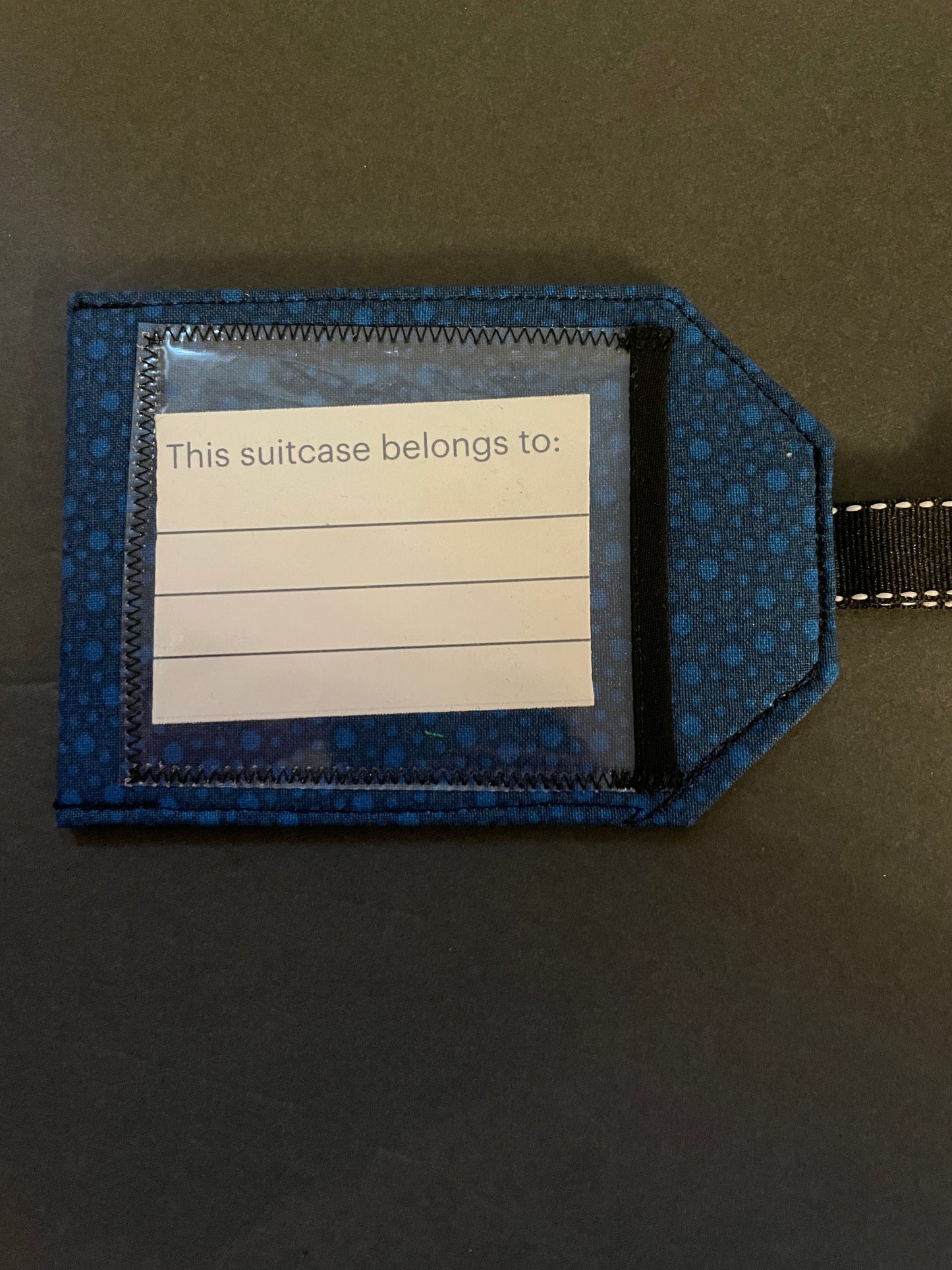 Blue Polka Dot Luggage Tag