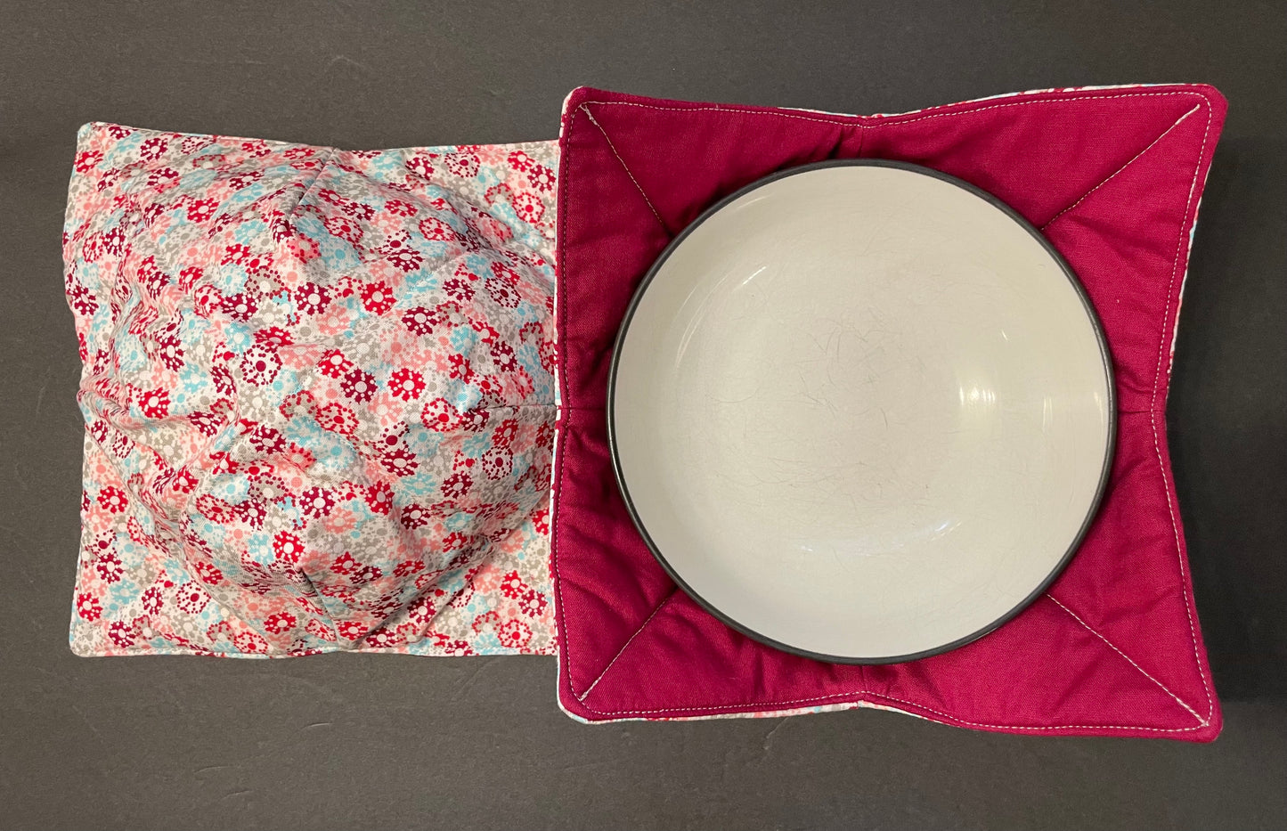 Dark Pink Floral Bowl Cozy
