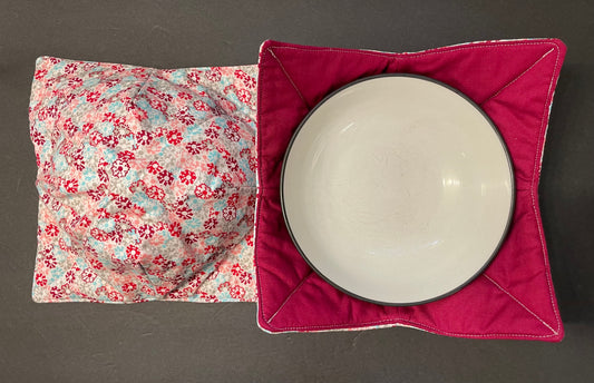 Dark Pink Floral Bowl Cozy