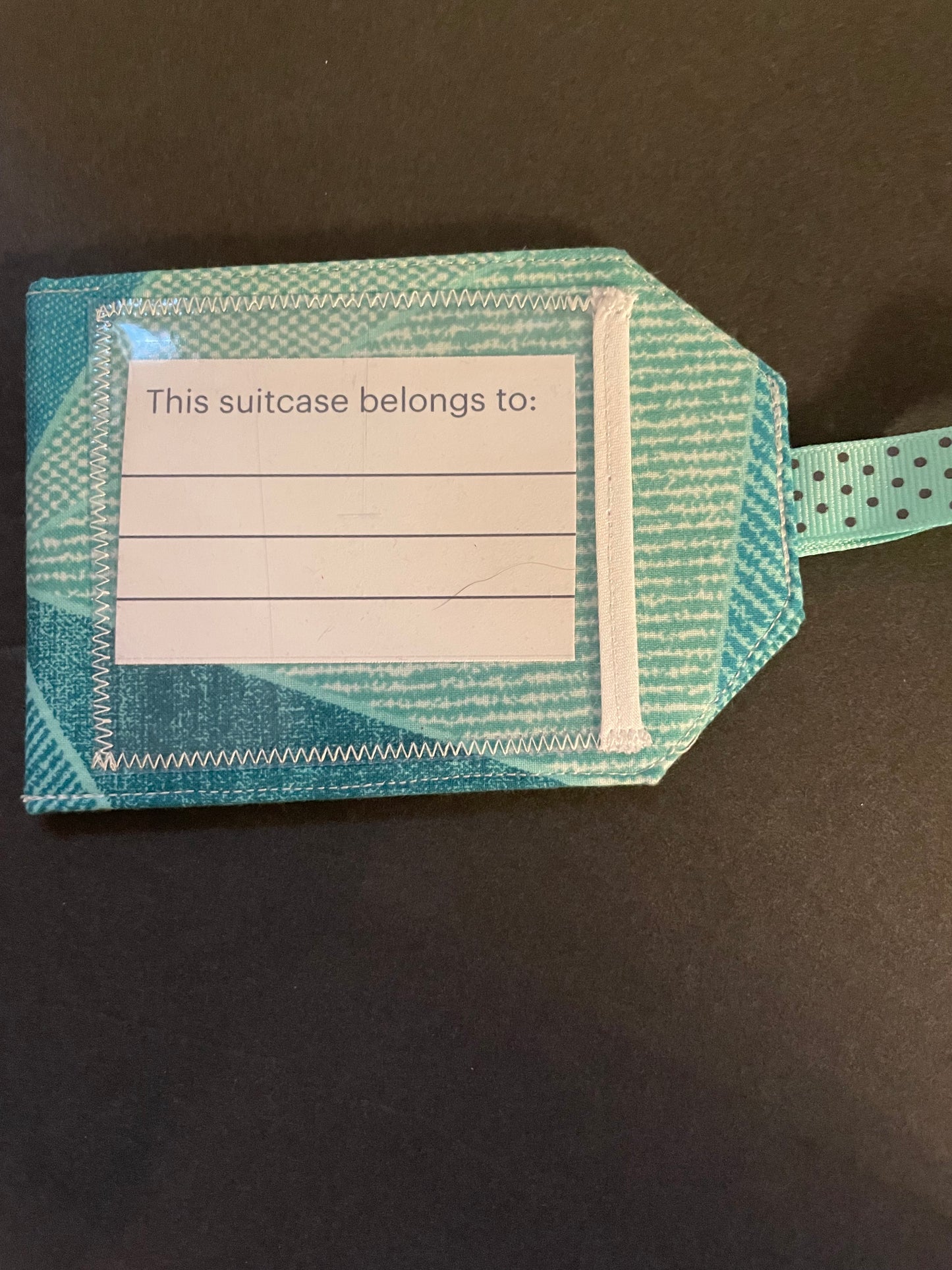 Teal Geometric Luggage Tag