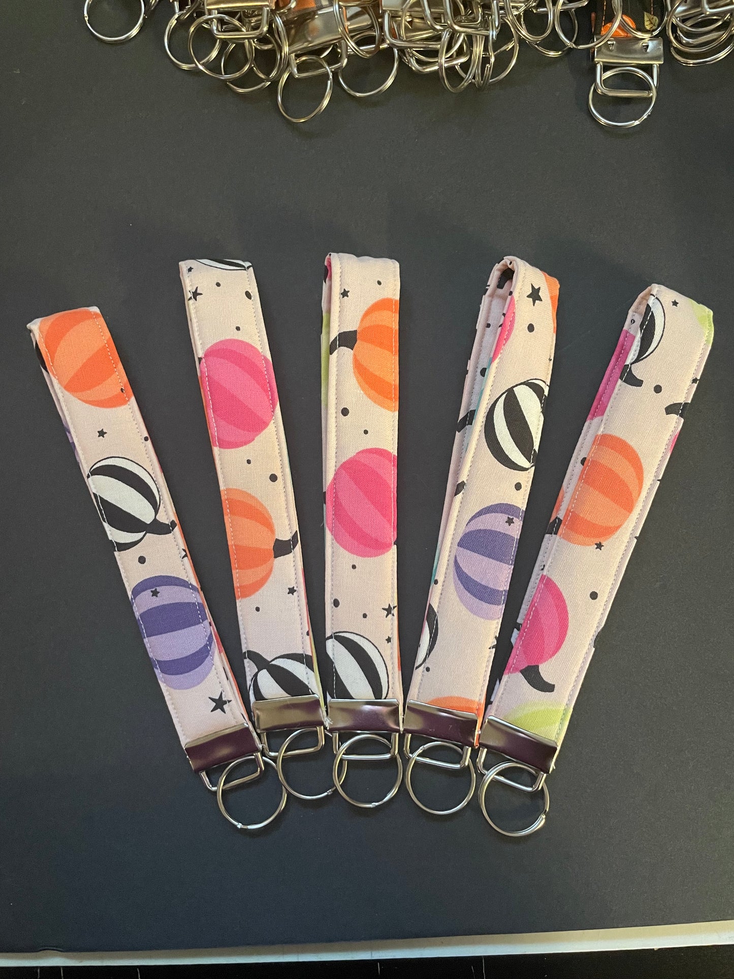 Pink, Orange and Purple Pumpkin Wristlet