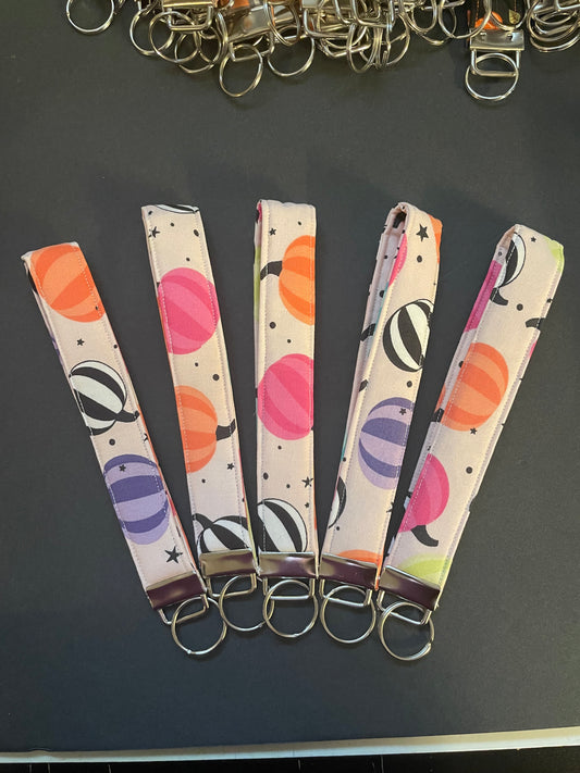 Pink, Orange and Purple Pumpkin Wristlet