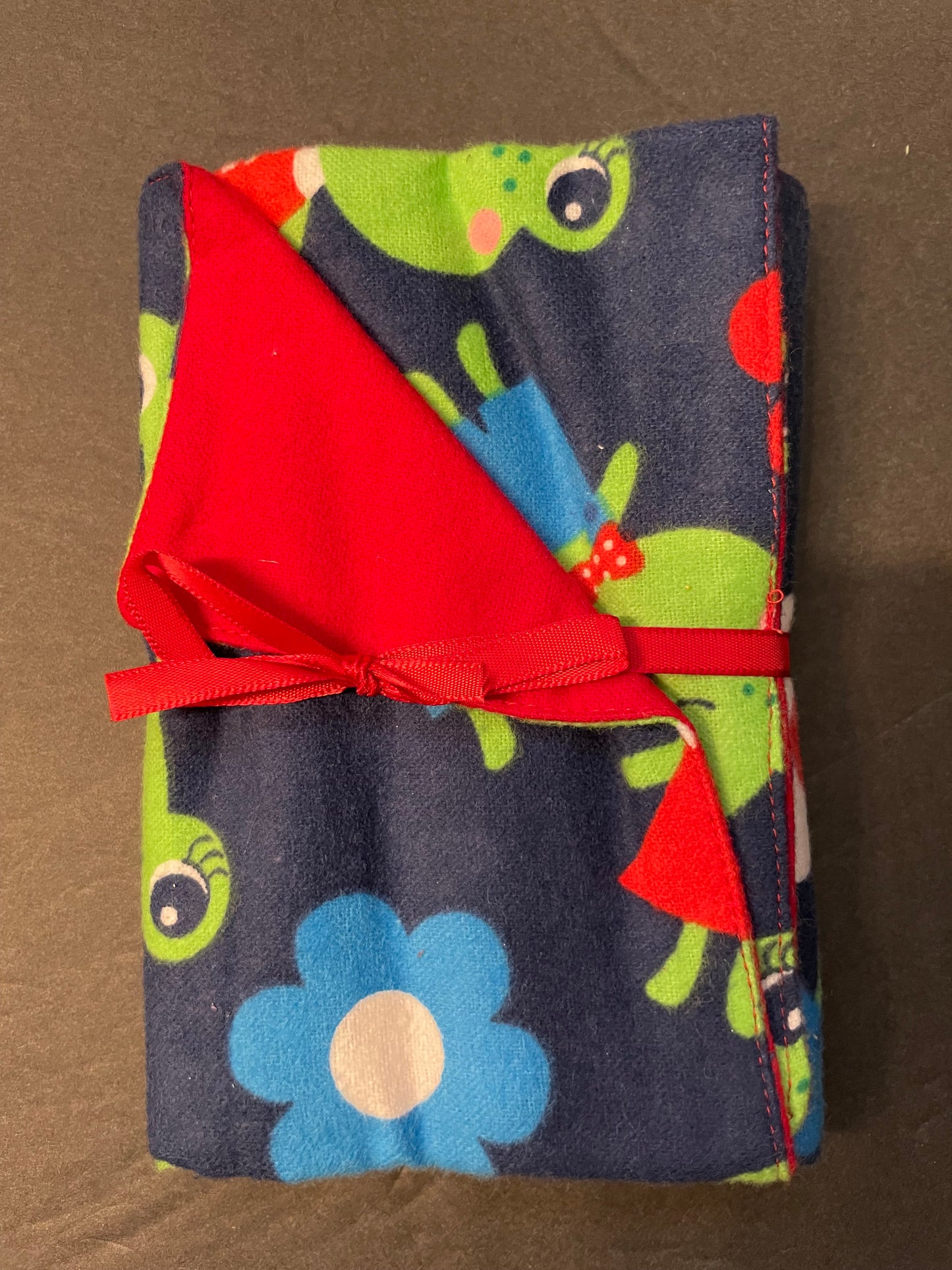 Blue Frog Baby Burp Rag