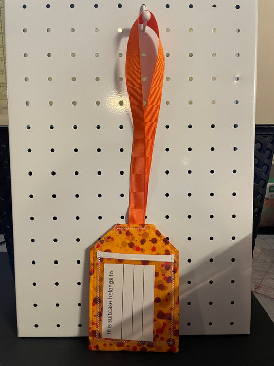 Orange Polka Dot Luggage Tag