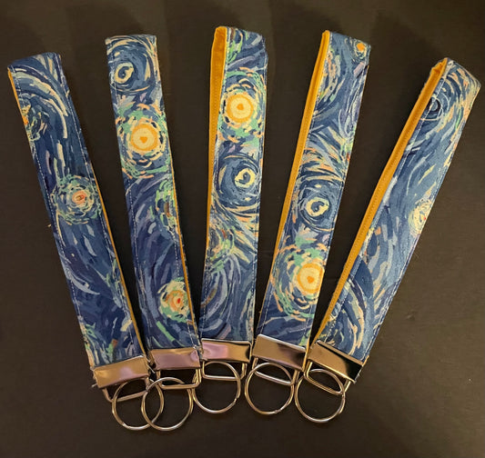 Blue and Yellow Swirl Wristlet