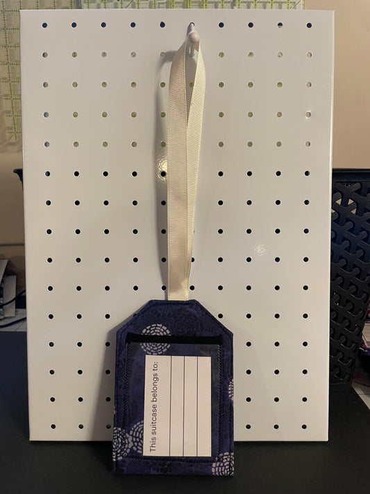 Purple Geometric Luggage Tag