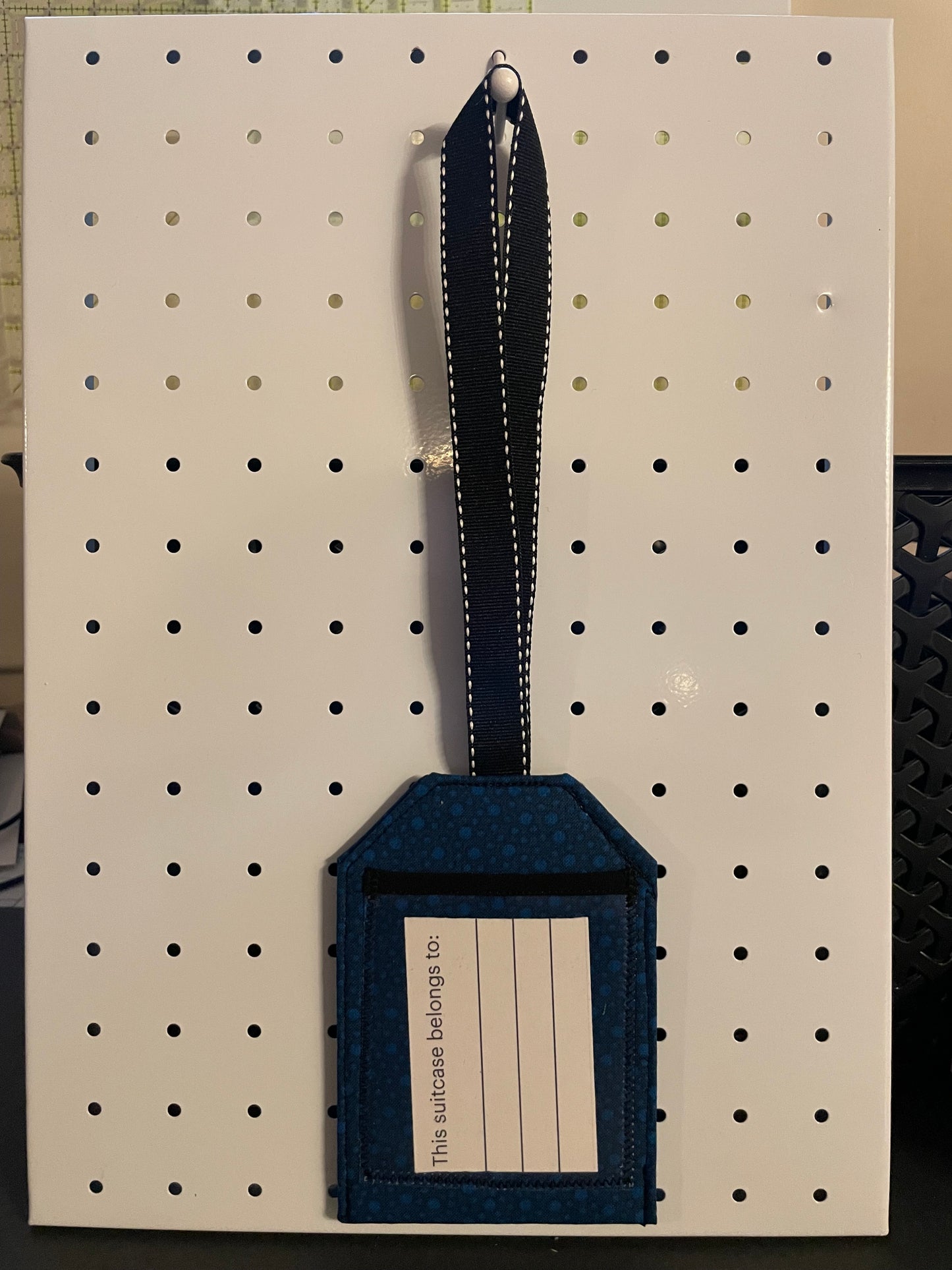 Blue Polka Dot Luggage Tag