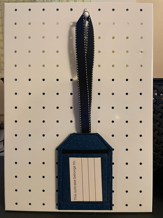 Blue Polka Dot Luggage Tag