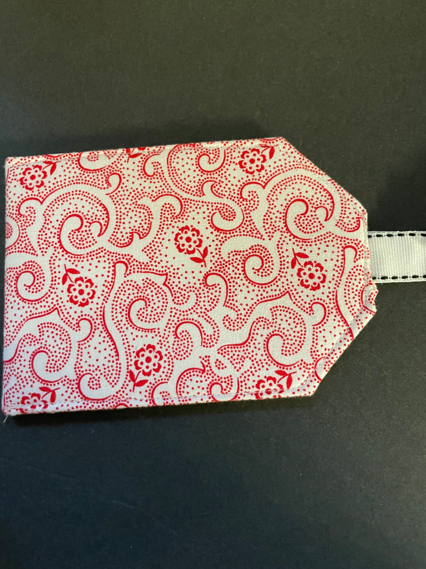 Red Swirl Luggage Tag