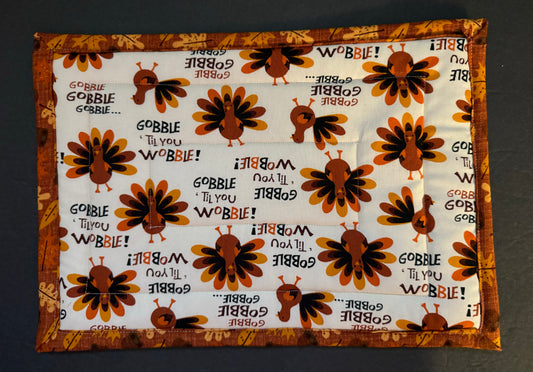 Thanksgiving Turkey and Fall Leaves Large Trivet