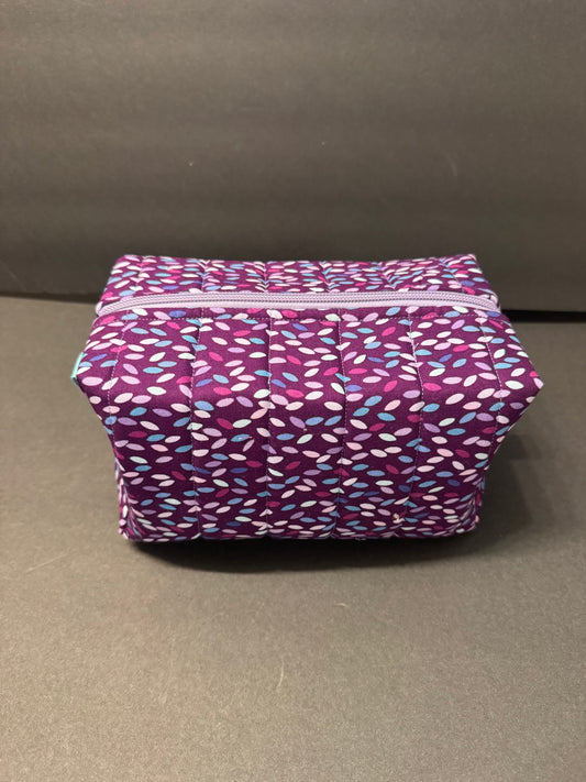 Purple Polka Dot Makeup Bag