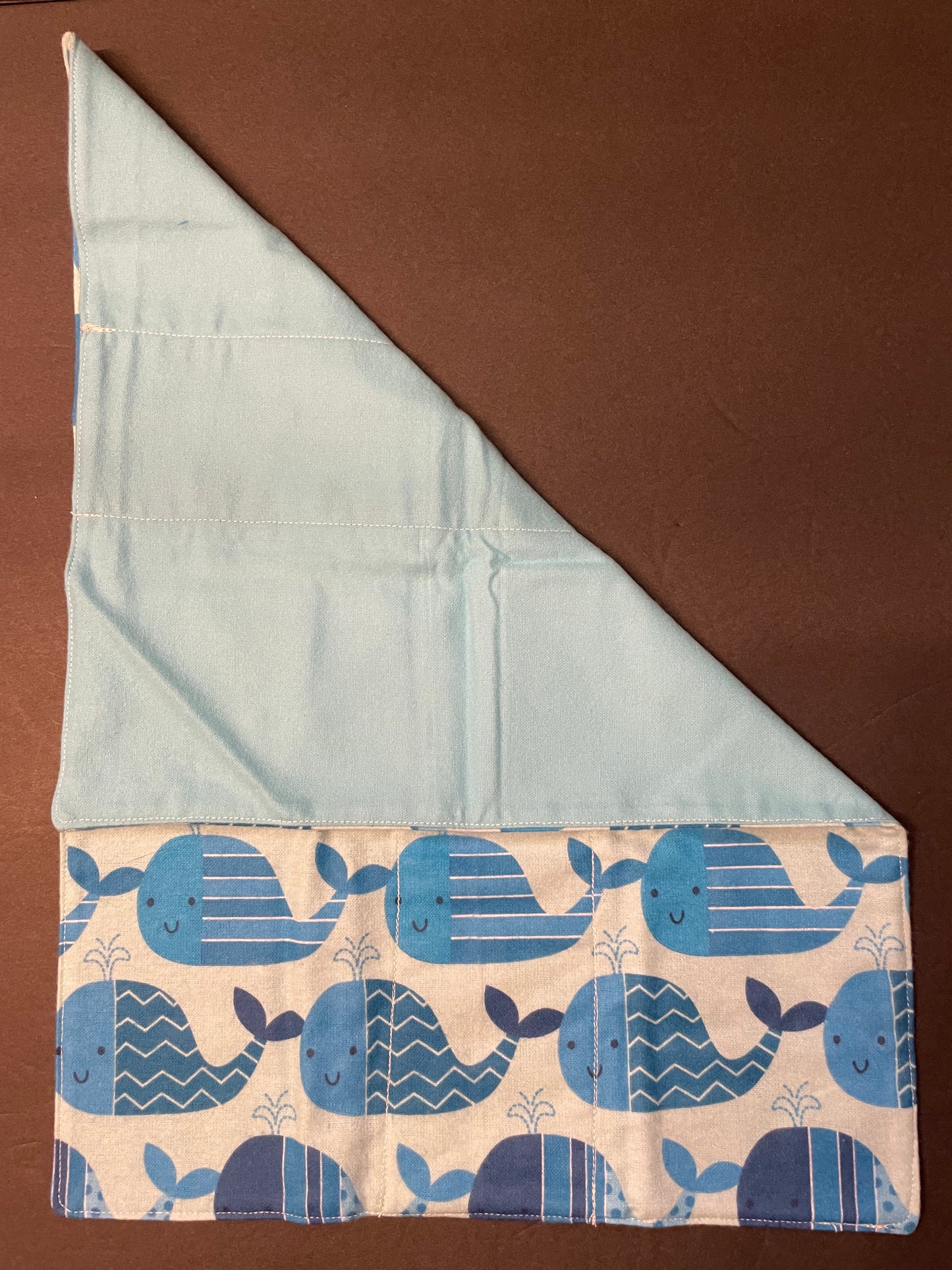 Blue Whale Baby Burp Rag