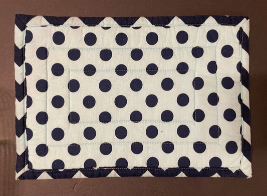 Blue Polka Dot and Chevron Casserole Trivet
