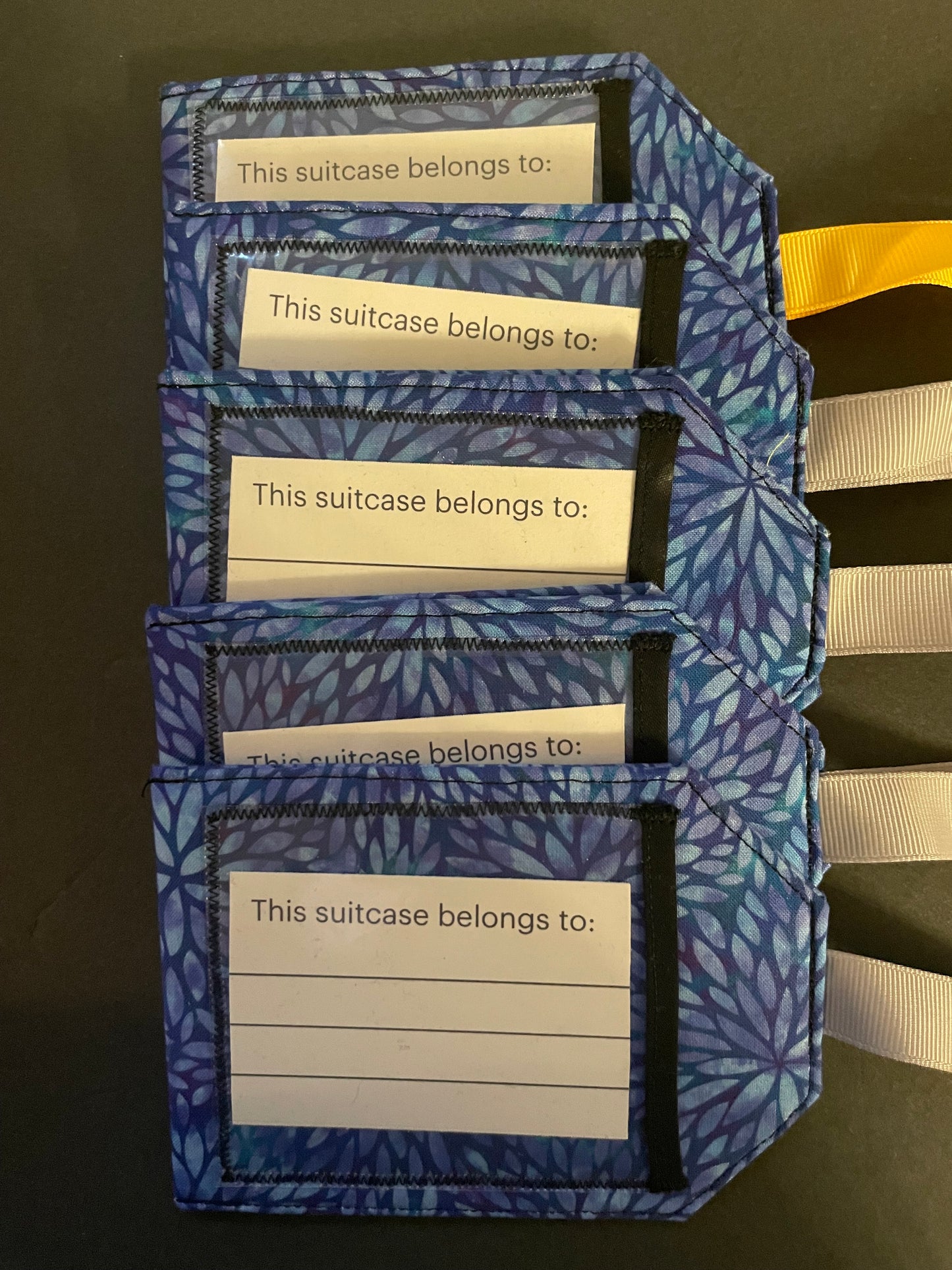 Blue Floral Luggage Tag 3