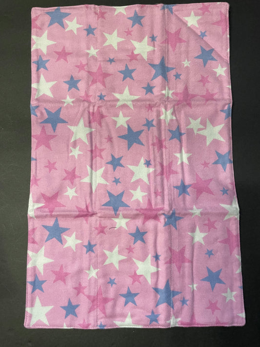 Pink and Purple Star Baby Burp Rag