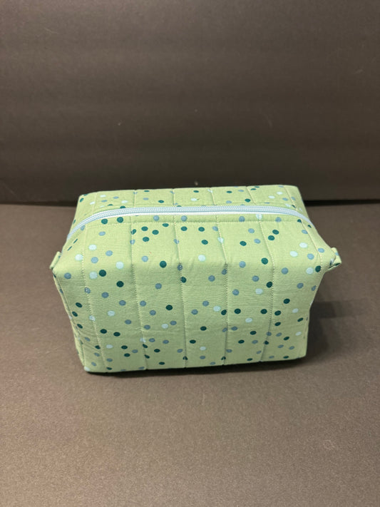 Green Polka Dot Makeup Bag