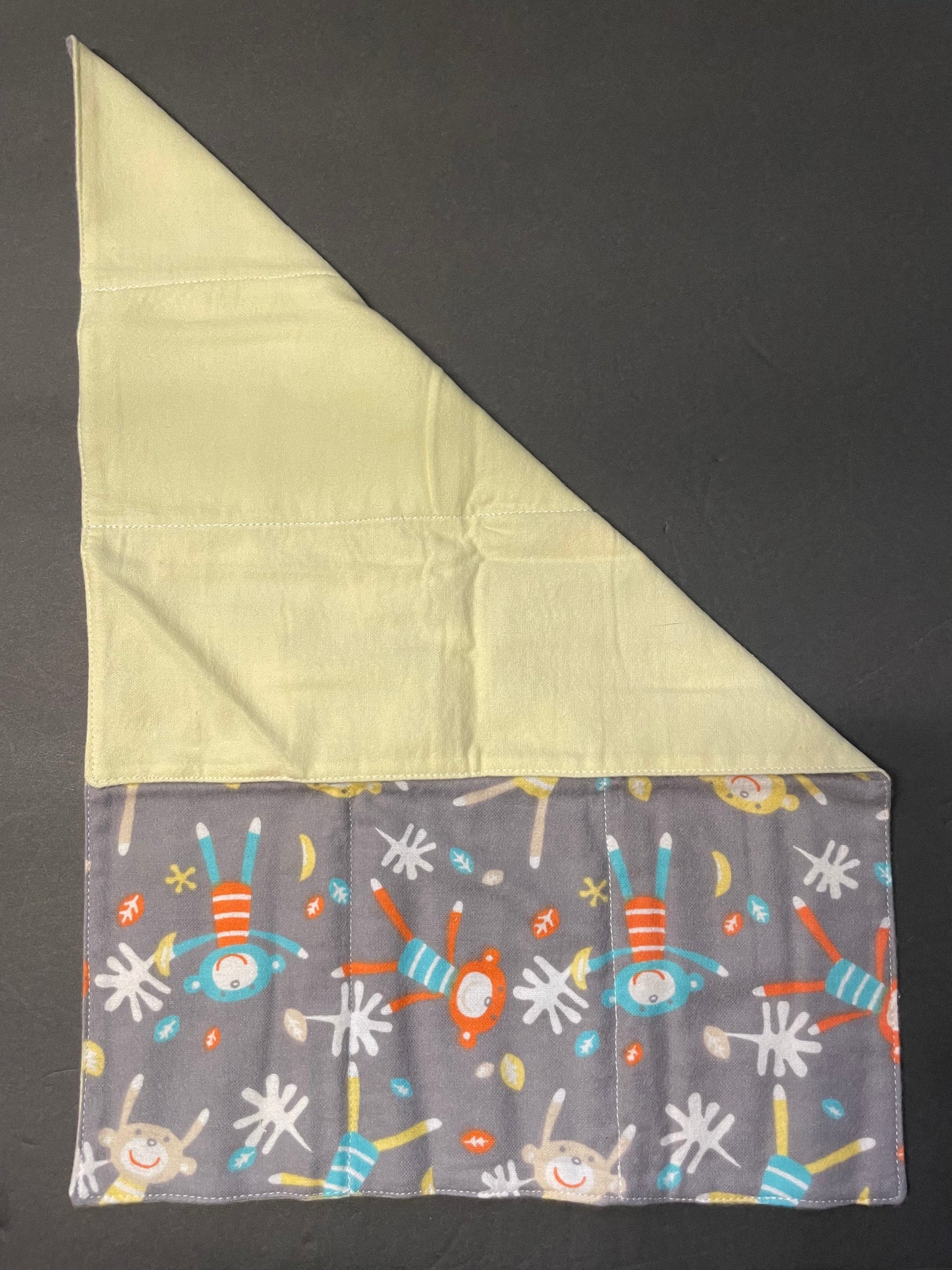 Grey Monkey Baby Burp Rag