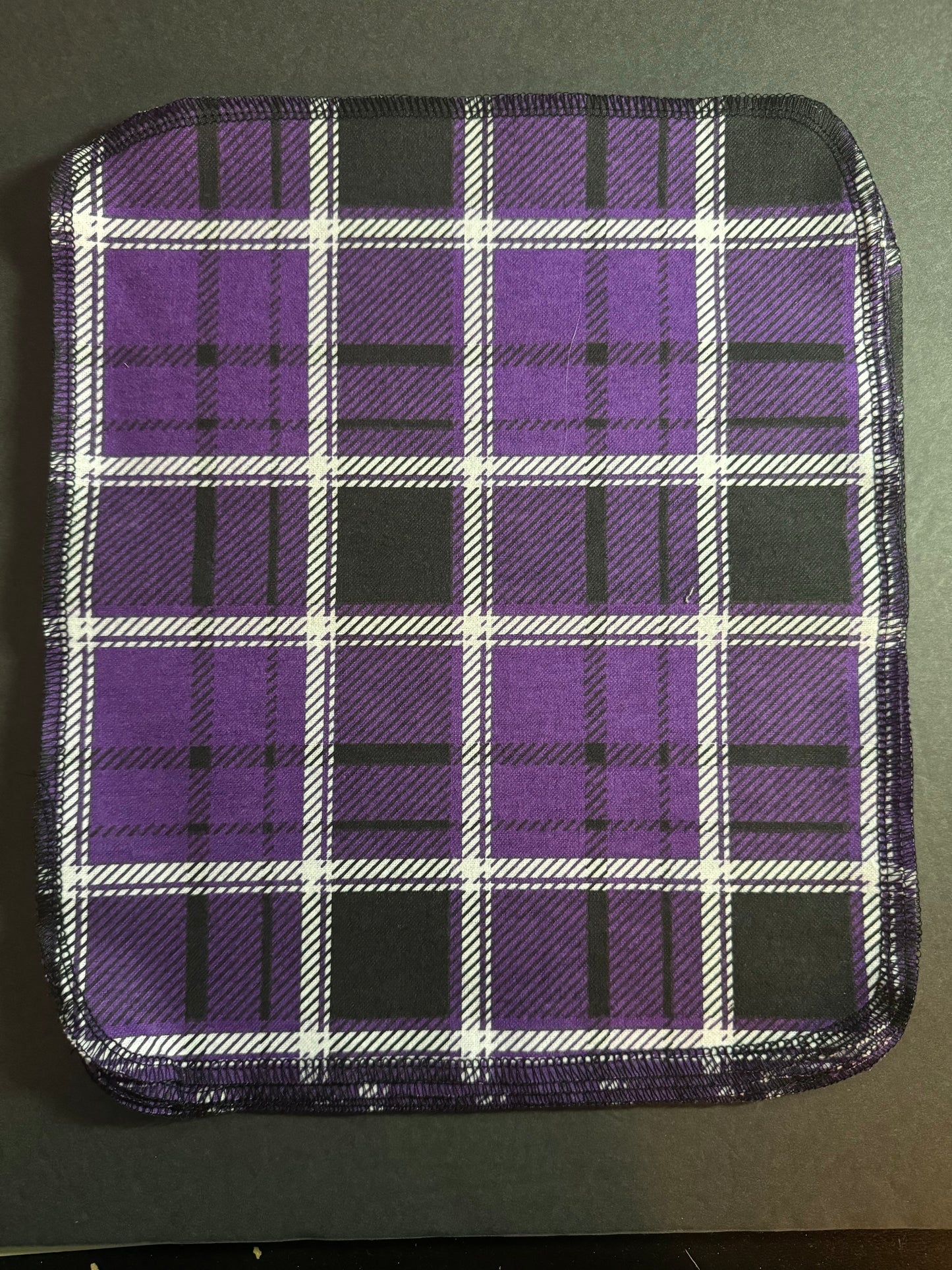 Purple Plaid Reusable Towel