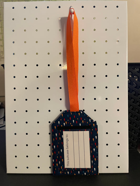 Blue Raindrop Luggage Tag