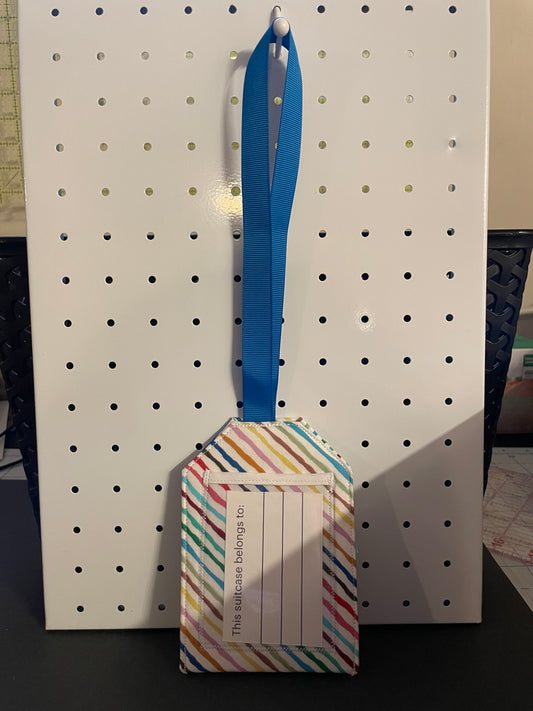 Rainbow Striped Luggage Tag