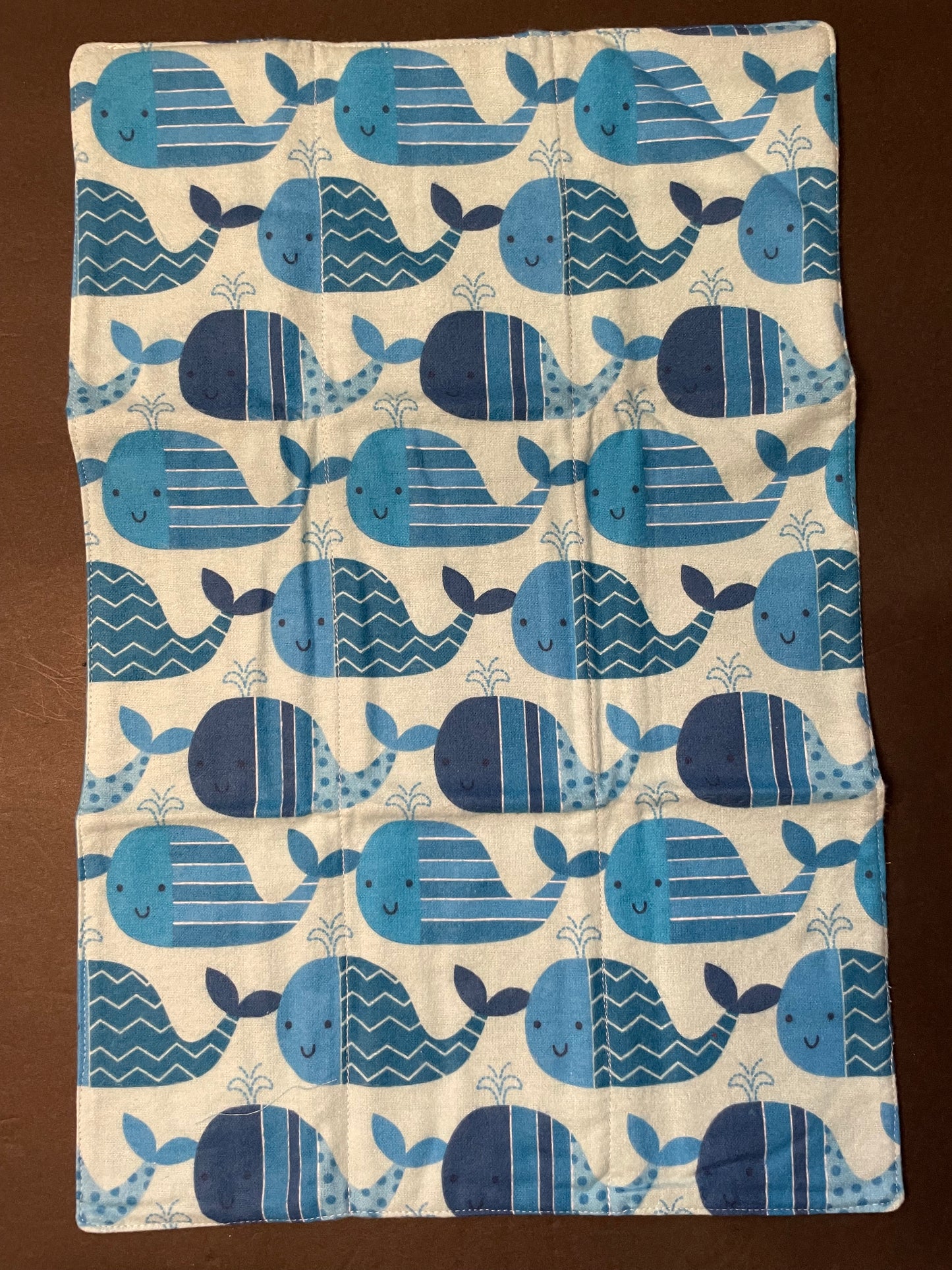 Blue Whale Baby Burp Rag
