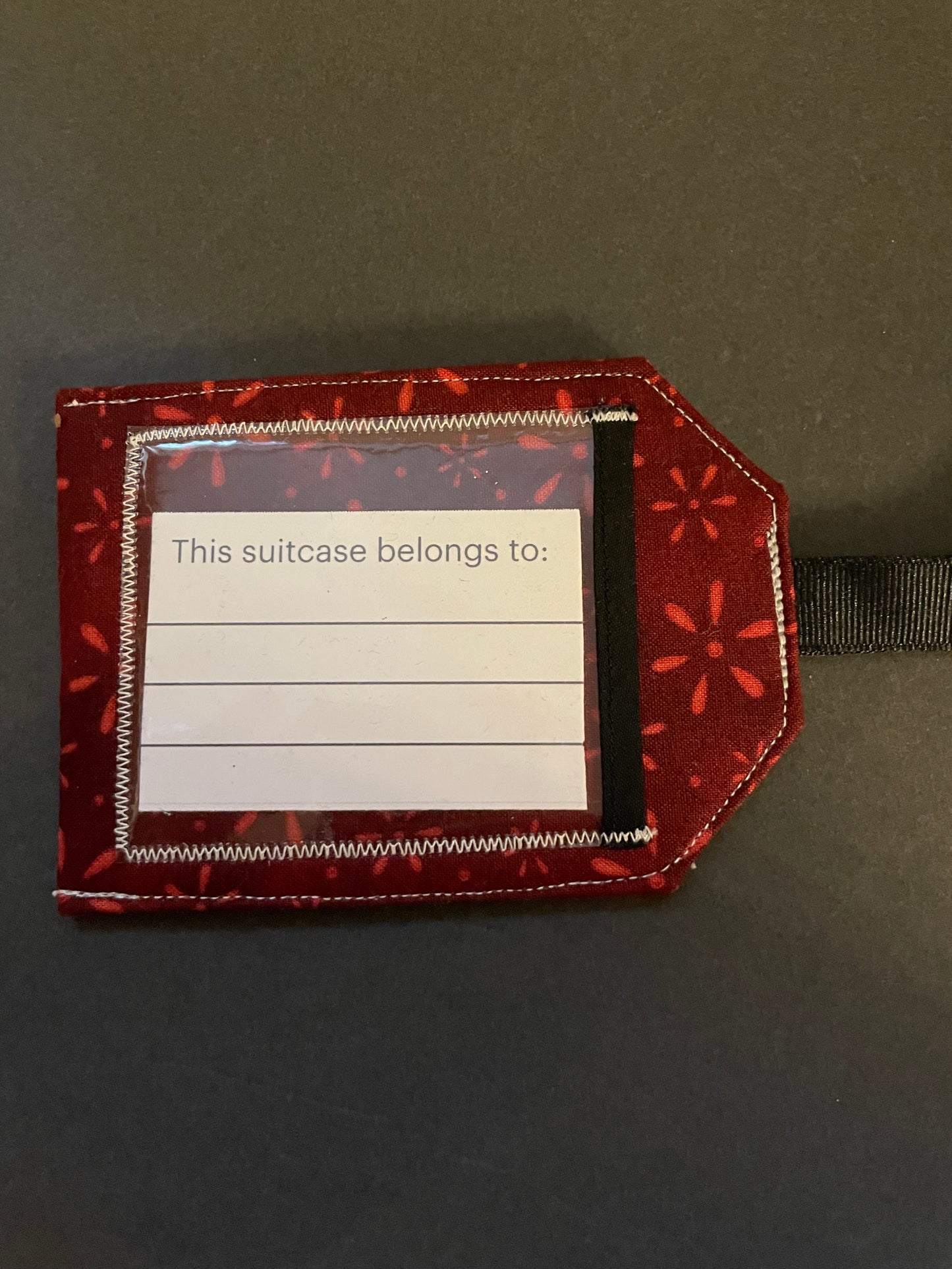 Red Flower Luggage Tag