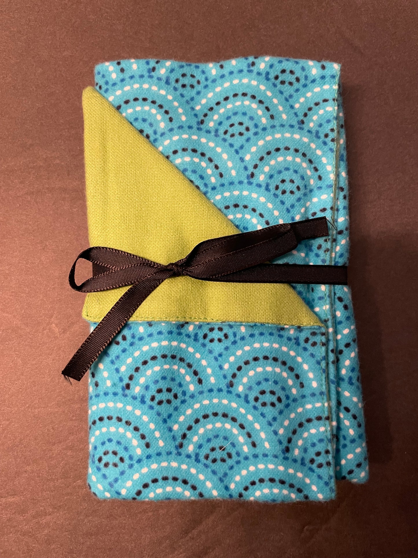 Blue Dotted Swirl Baby Burp Rag