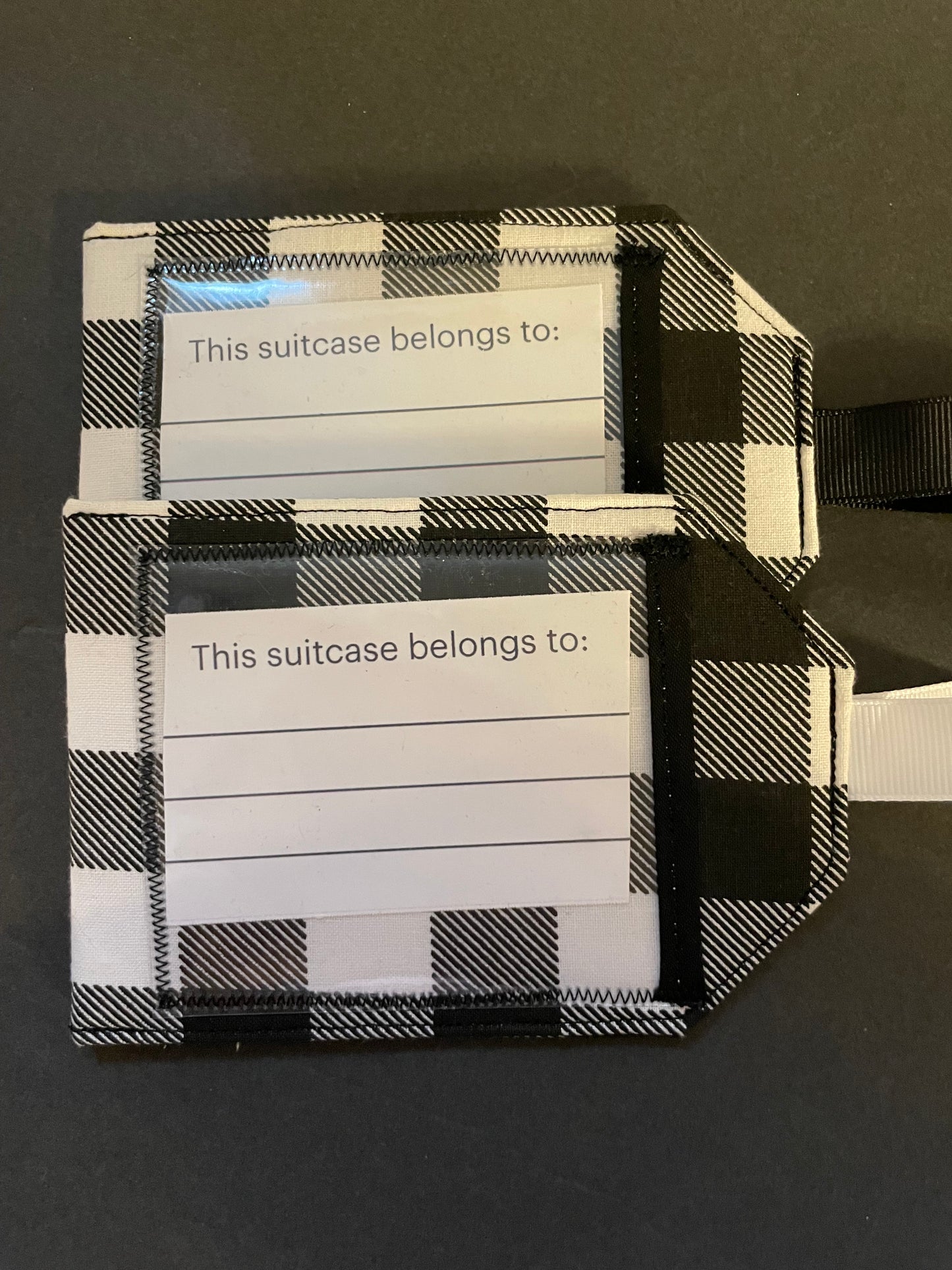 Black Buffalo Plaid Luggage Tag