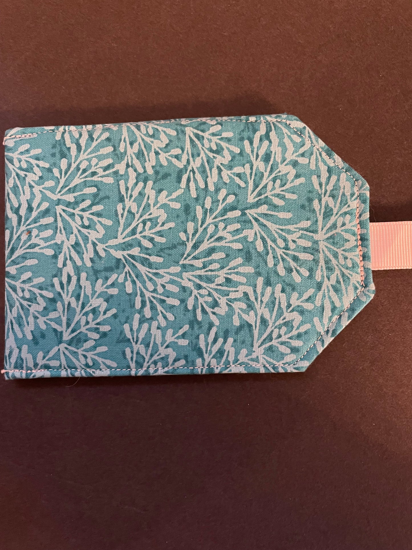 Teal Floral Luggage Tag