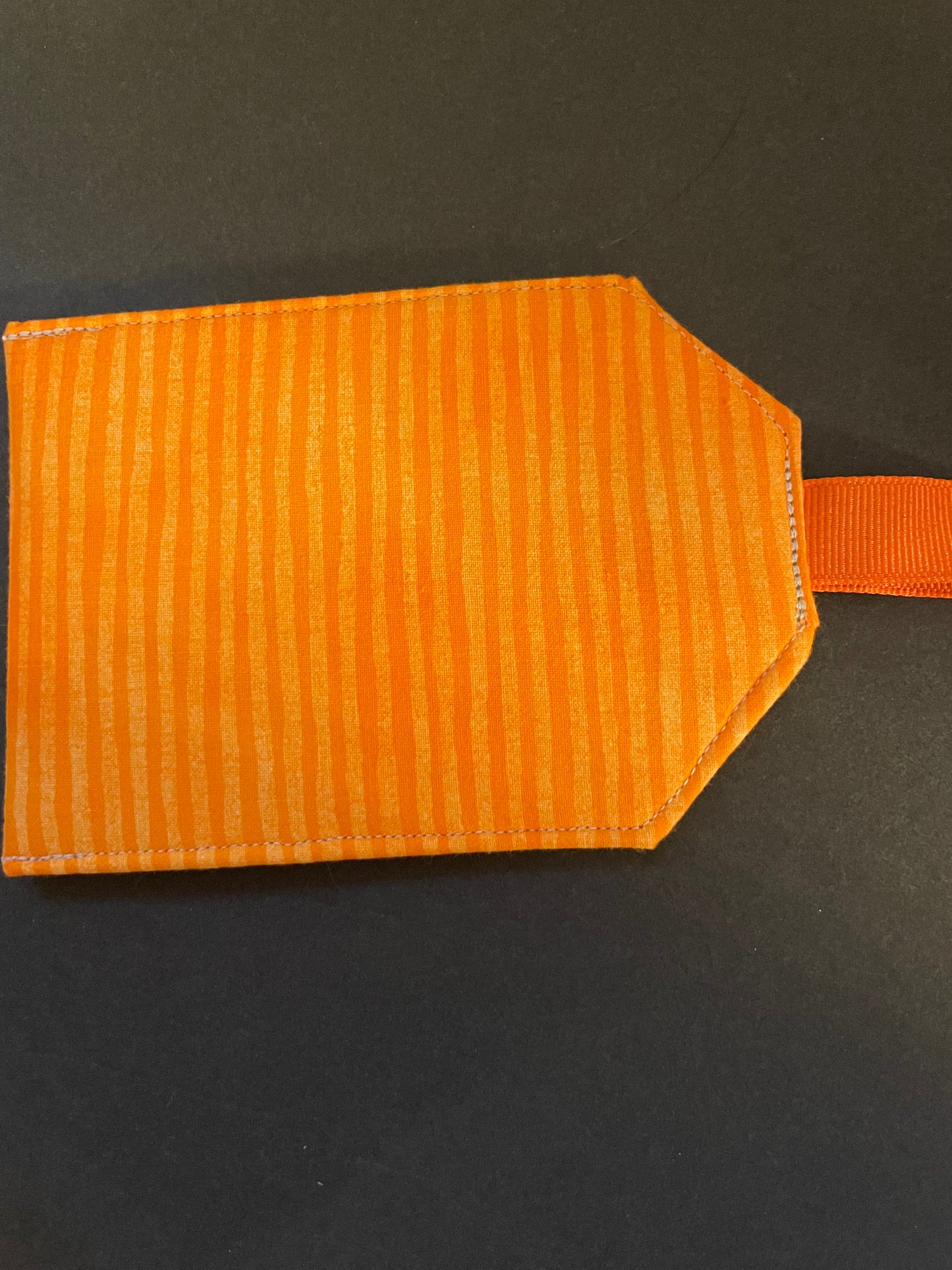 Orange Striped Luggage Tag