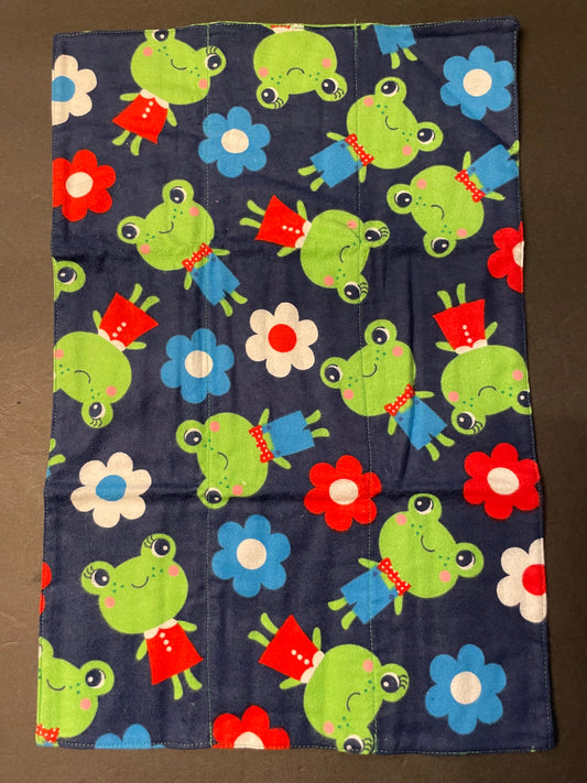 Blue Frog Baby Burp Rag