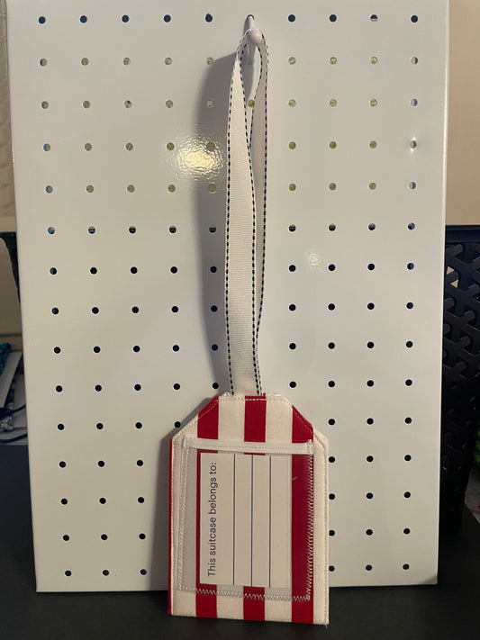 Red Striped Luggage Tag