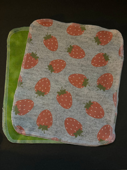 Grey Strawberry Reusable Towel