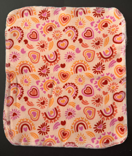 Pink Hearts and Rainbows - Reusable Towels
