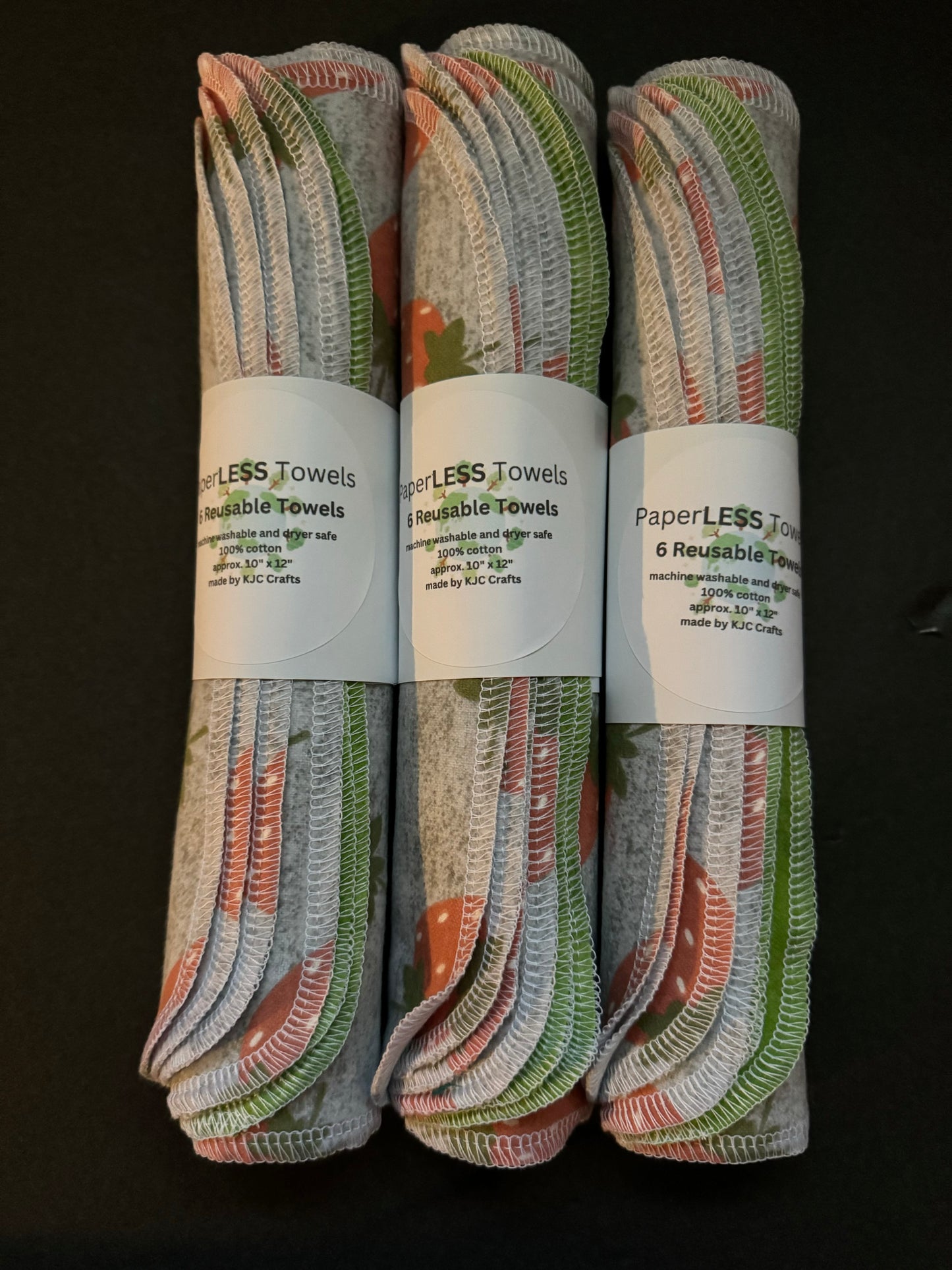 Grey Strawberry Reusable Towel