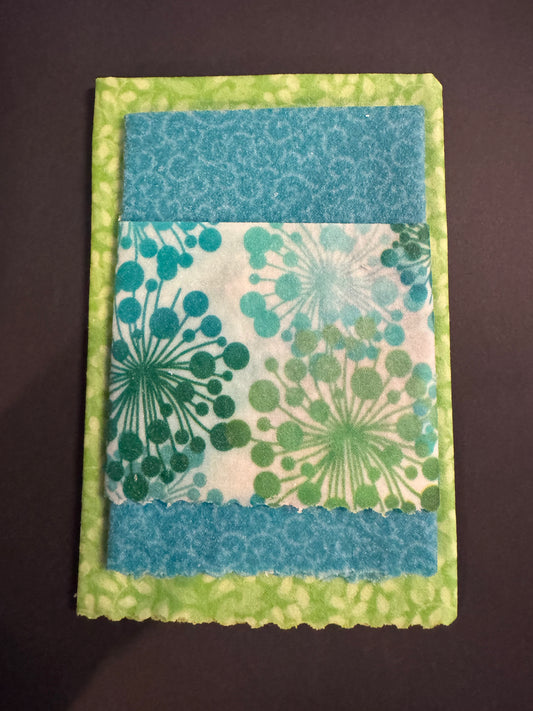 Beeswax Wraps - Blue and Green set of 3