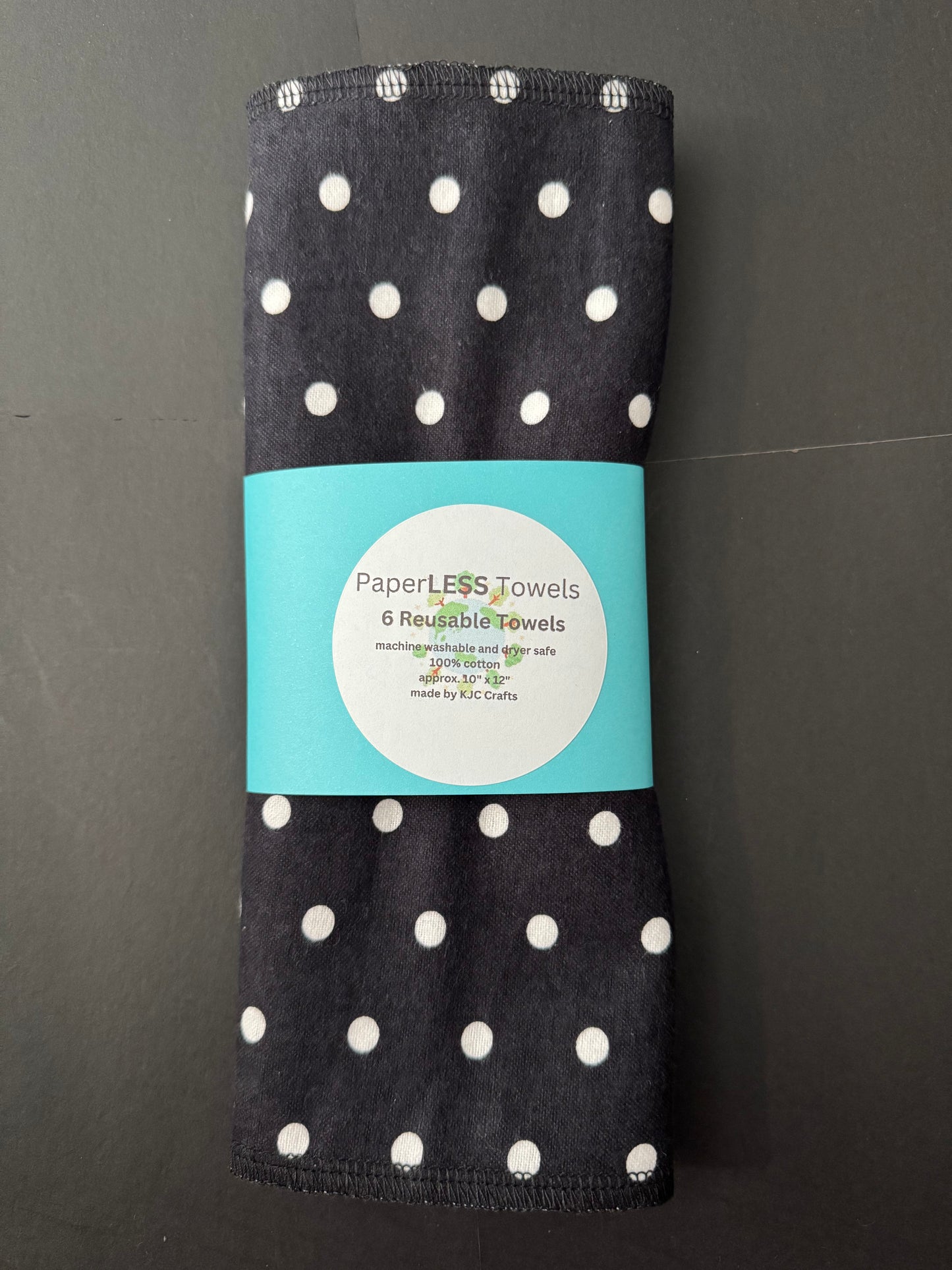 Black and White Polka Dot - Reusable Towels