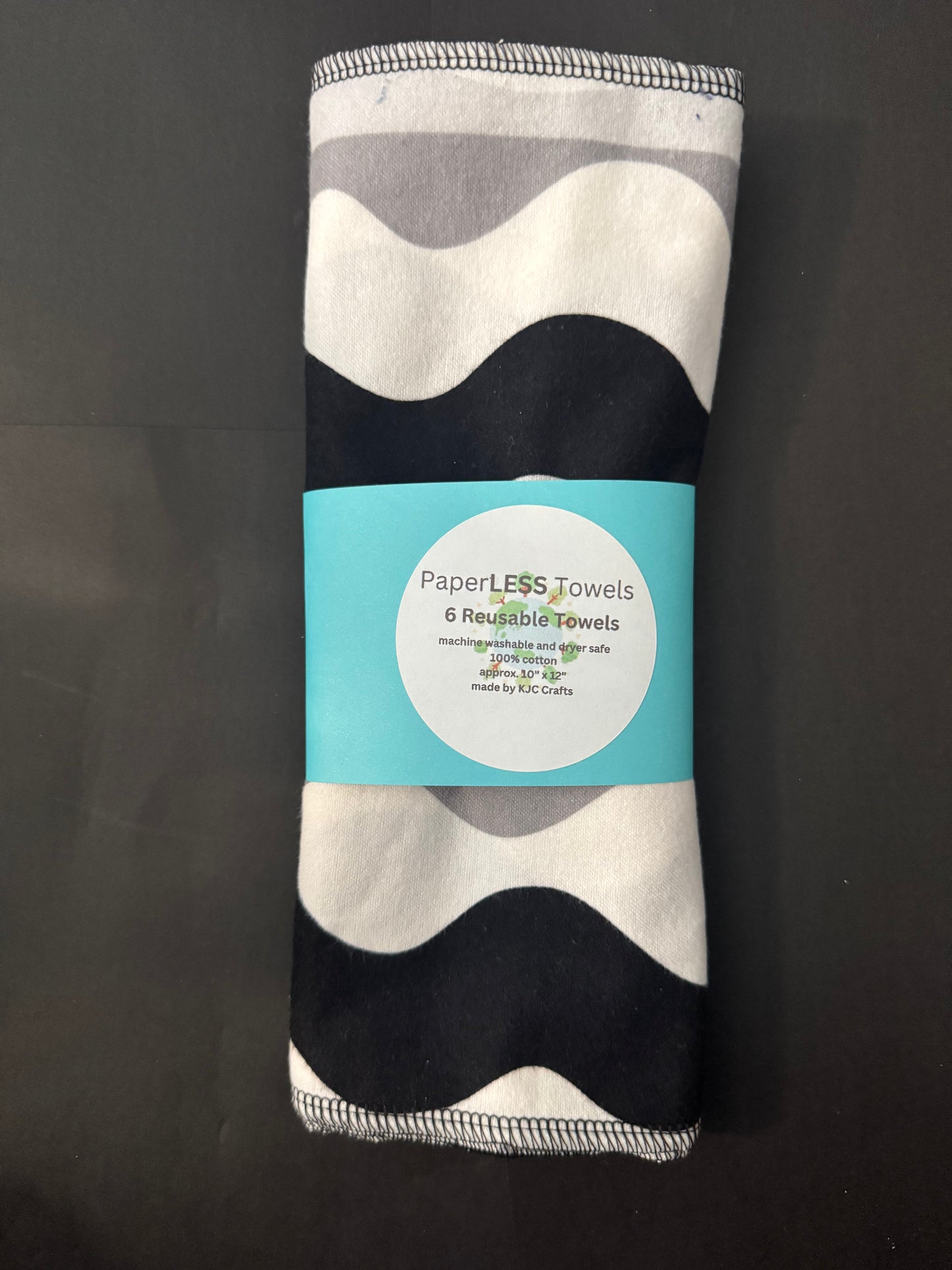 Black and White Stripes - Reusable Towels