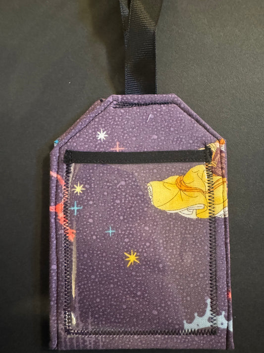 Purple princess luggage tag