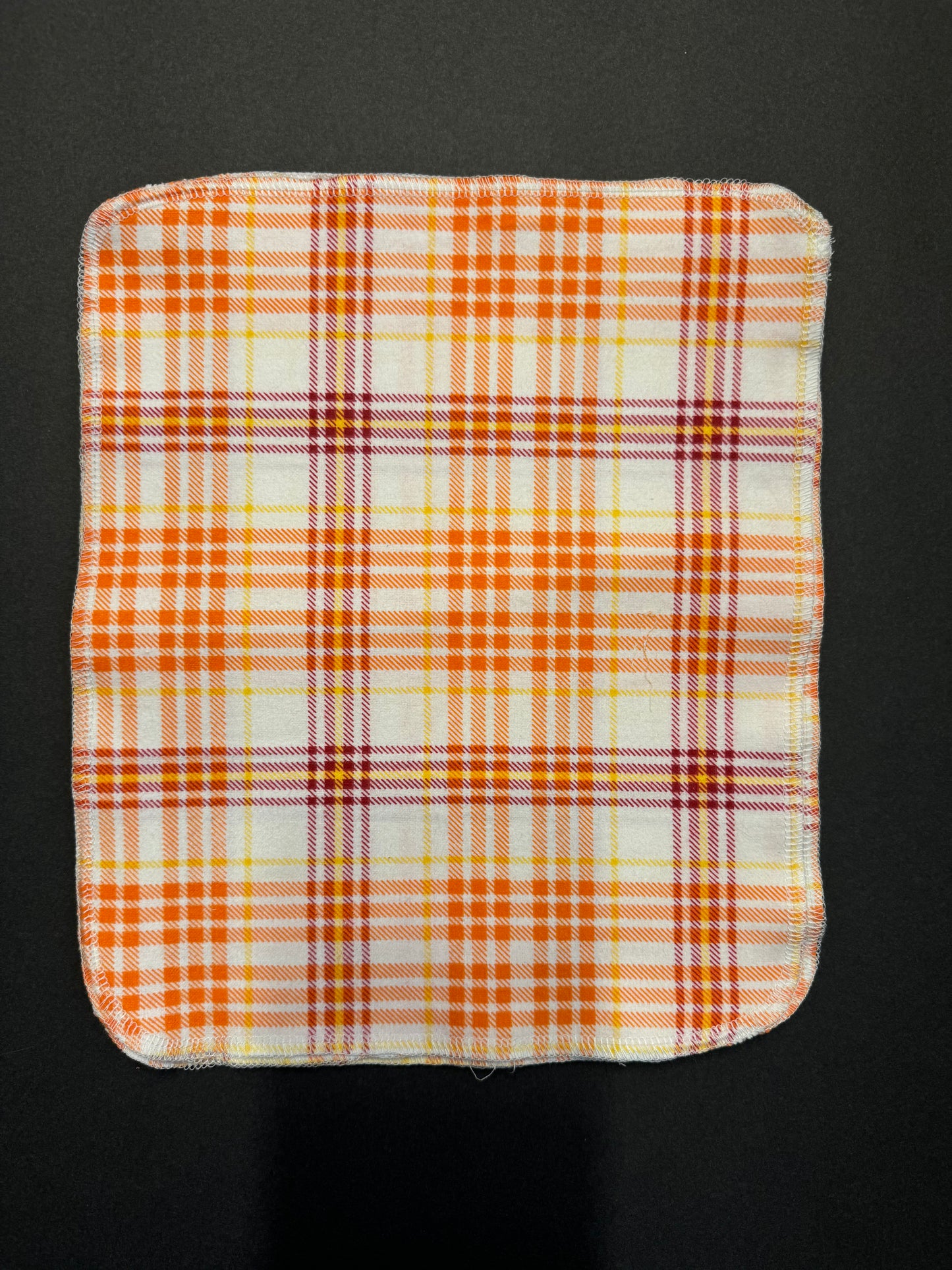 Orange and Red Plaid Reusable Towels