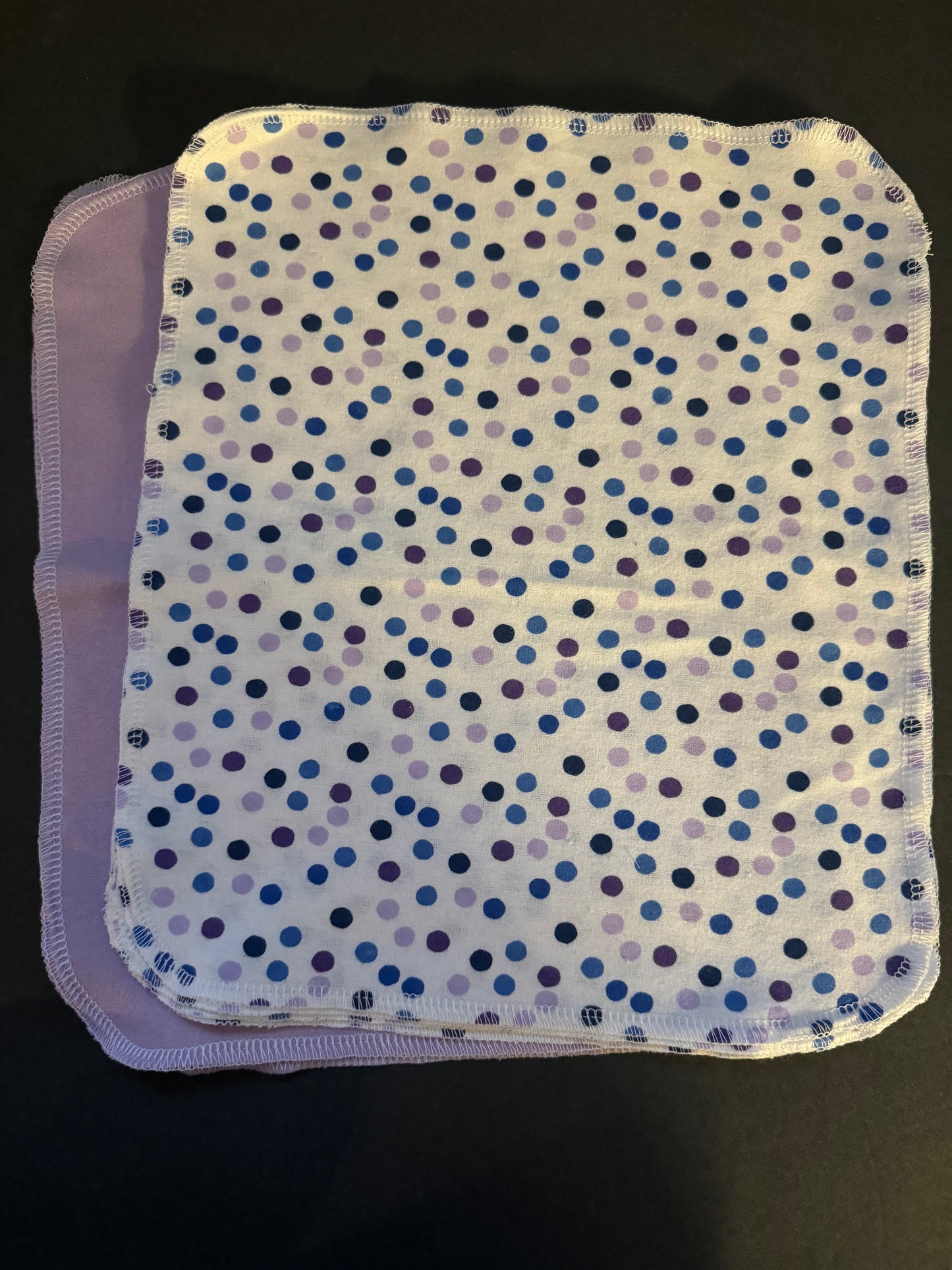 Purple and Blue Polka Dot Reusable Towel