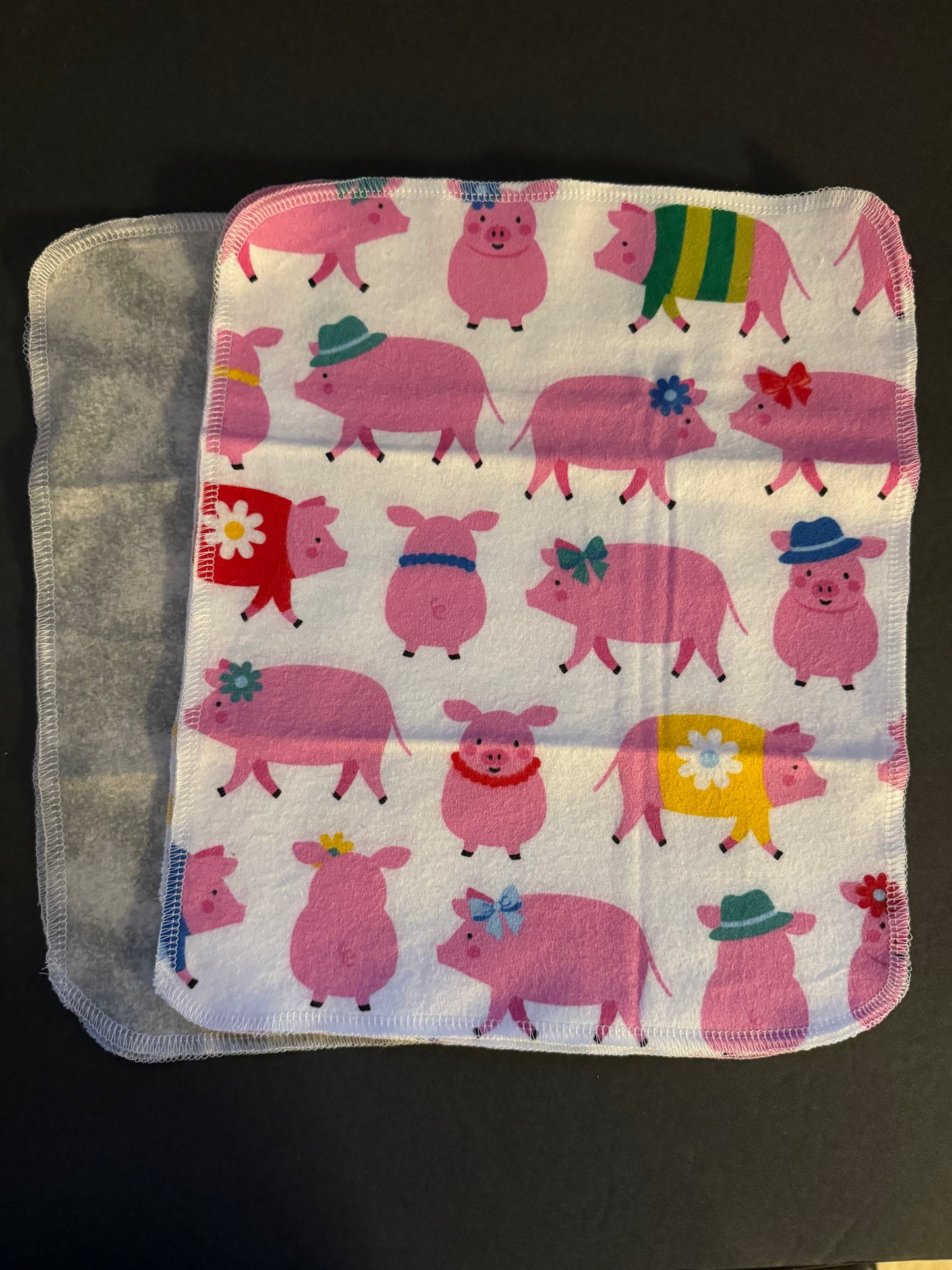 Pig with Grey - Reusable Towel