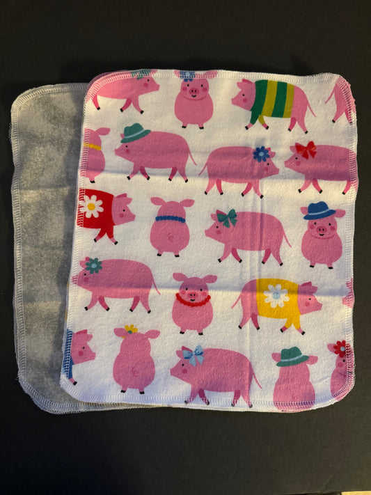 Pig with Grey - Reusable Towel