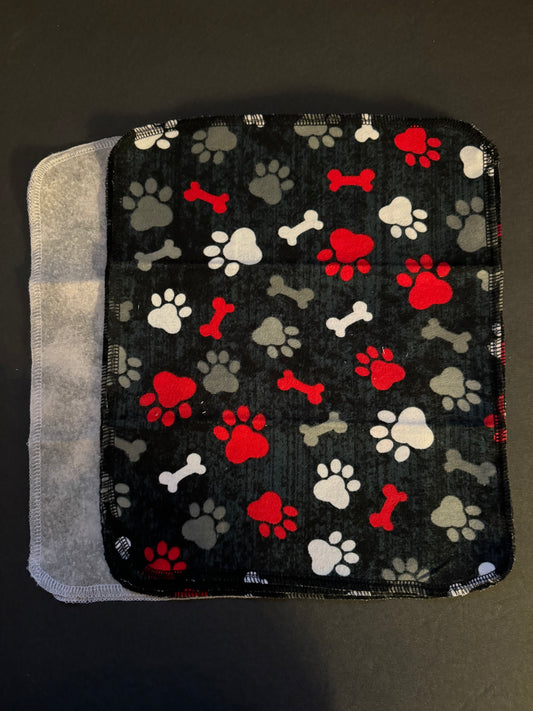 Dog Paw and Bone Reusable Towel