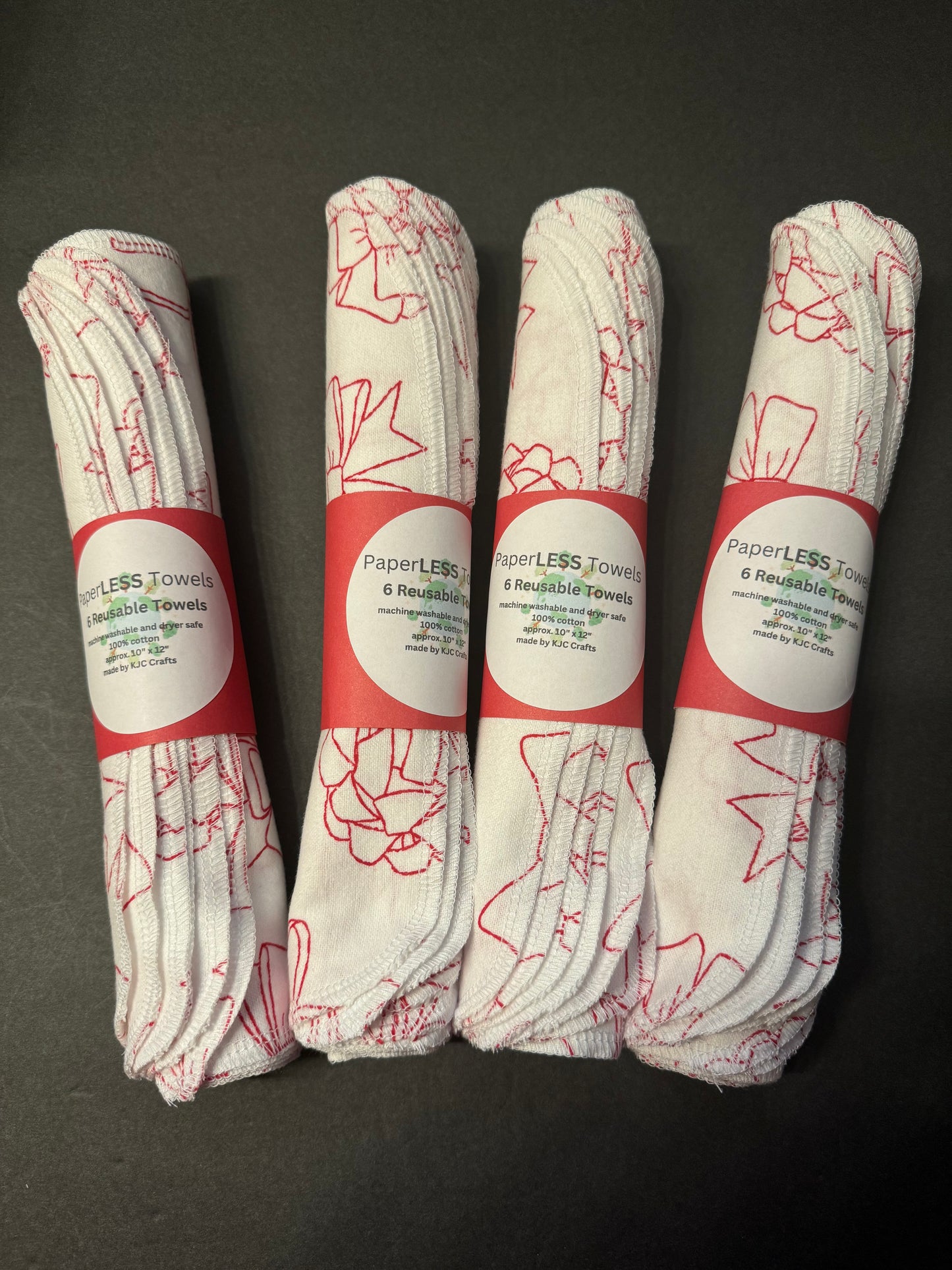 Red Bow Reusable Towels