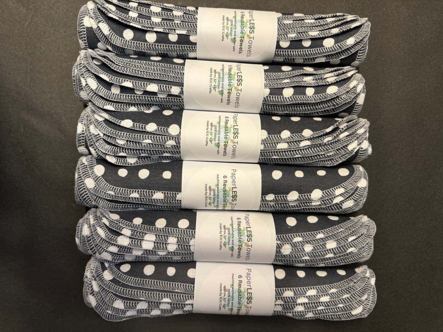 Navy Blue Polka Dot Reusable Towel